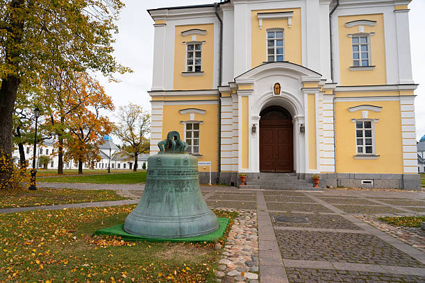 istock Large antique bronze bell on display at a monastery 2240311726
