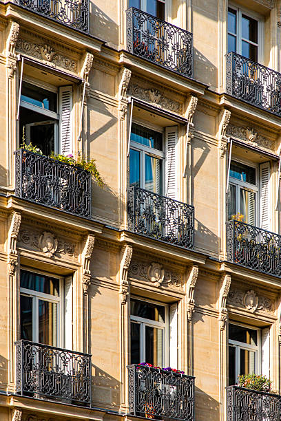 istock Ornate European Facade with Wrought Iron Balconies 2240320341