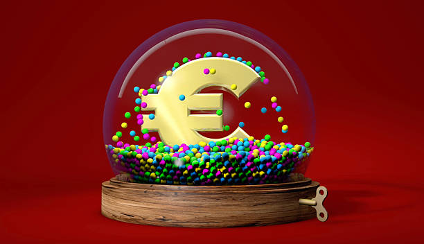 istock Funny Euro Sign in a Snow Globe 2240320617