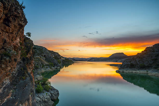 istock Views of a lake between mountains at sunset 2240333935