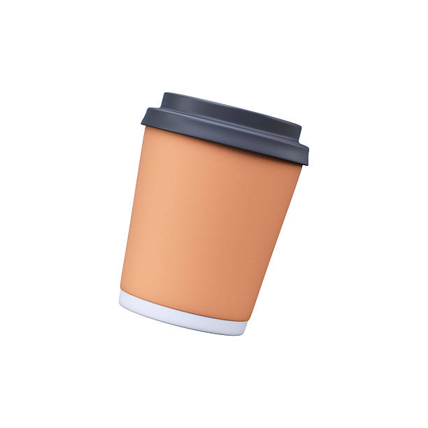 istock 3D Brown Paper Coffee Cup with Lid 2240341762