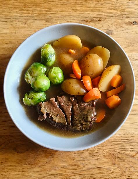 Traditional British Sunday Lunch at home as a simple pleasure