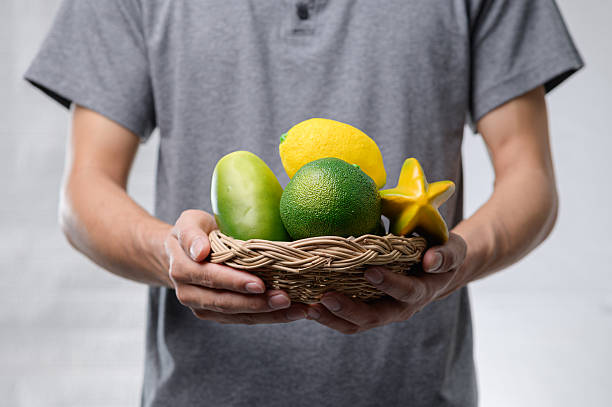 Fresh Healthy Fruits in a Handsome Woven Basket Displayed
