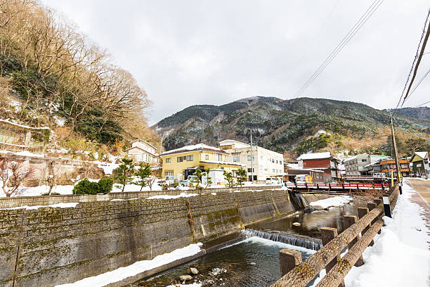 istock Yubara Onsen town covered in snow in winter 2240370945