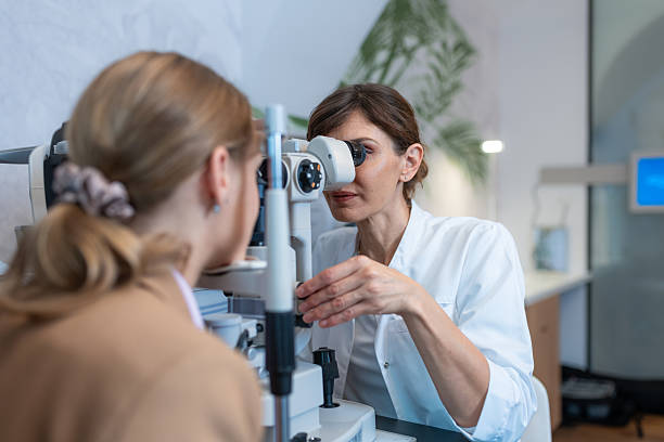 istock Woman Visiting an Optometrist in an Ophthalmology Practice 2240372125