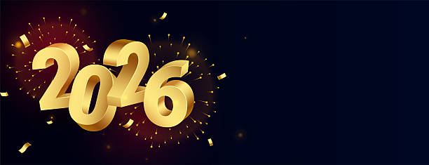 istock 3d style golden 2026 lettering celebration banner for new year eve 2240372902