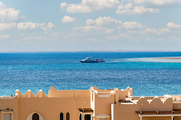 A boat and a general view of Soma Bay area, Safaga, Egypt