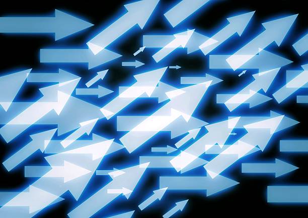 istock 3d illustration of countless abstract blue light arrows 2240376876