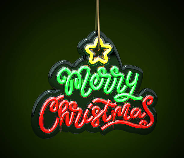 Merry Christmas signboard. 3D illustration.