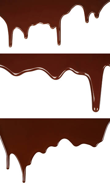 istock Set of wide chocolate drips, isolated on transparent background 2240384570
