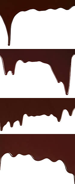 istock Set of wide chocolate drips, isolated on transparent background 2240384601