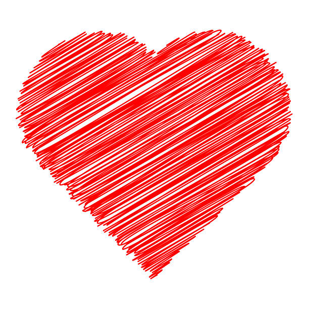 istock Heart shape made of scribble lines on a white background. Perfect for creative, romantic, or artistic design projects such as posters design element 2240385581