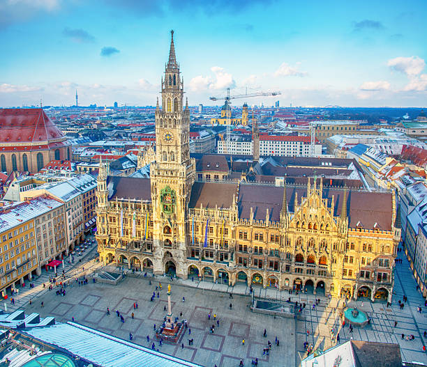 istock Panoramic view of Marienplatz in Munich 2240387043