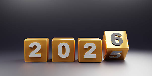 istock Happy New Year 2026 design. 3d render. 2240389350