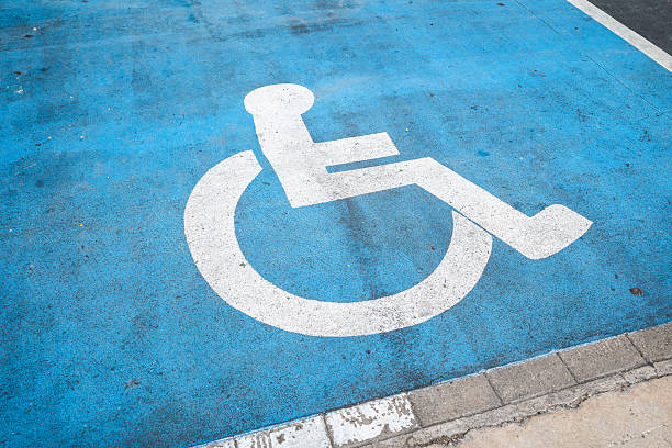 istock Accessible Parking Space with Wheelchair Symbol 2240389750