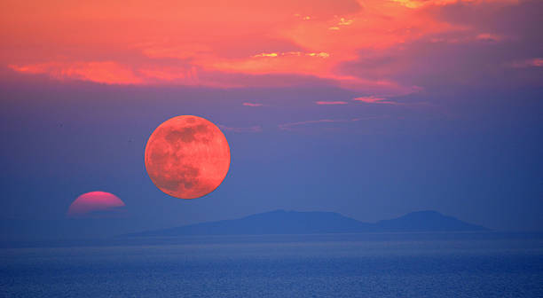 istock Santorini Sunset plus moon fantasy seascape 2240393161
