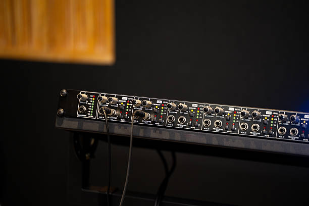 istock Close-up of a Professional Audio Interface with Multiple Input and Output Channels in a Studio Setting 2240395152