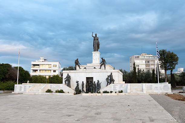 Nicosia, Lefkosia, Cyprus - February 18, 2024: Liberty Monument in Nicosia, Cyprus remembering EOKA fighters