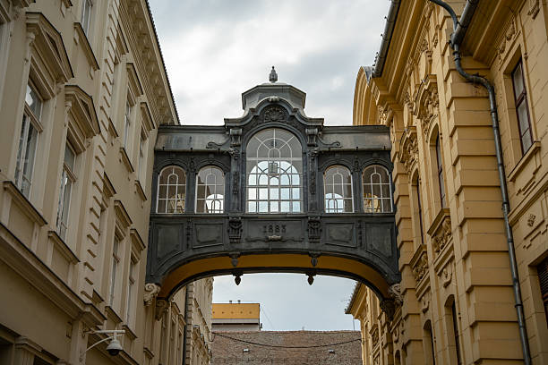 istock Beautiful enclosed bridge between buildings 2240399248