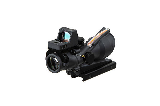 istock A black closed-emitter red dot sight mounted on a rail base, isolated on white. 2240409041