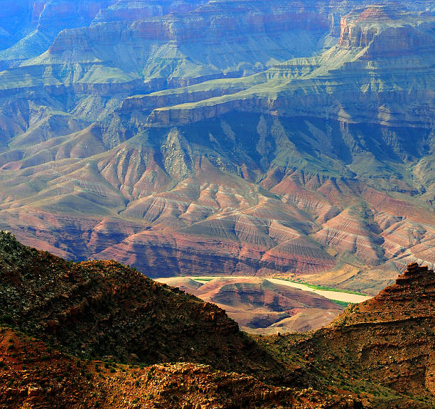 Late afternoon in the Grand Canyon Arizona with hazyl sky