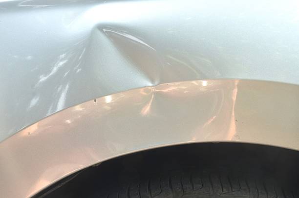 istock scratch from accident on silver color car background and texture 2240413648