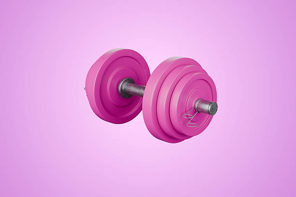 istock Pink dumbbells on a pink background 2240426781
