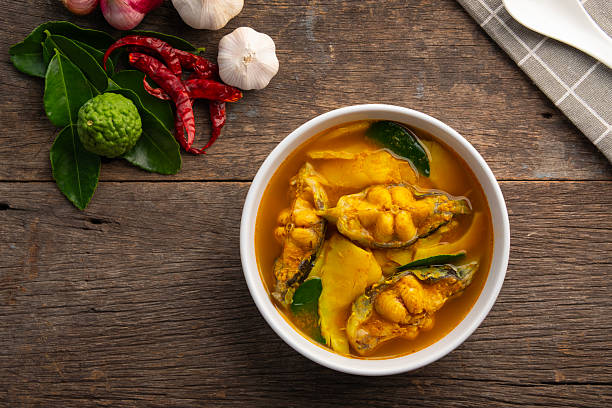 istock Yellow Thai Curry Sour Bamboo Shoot with catfish 2240426814