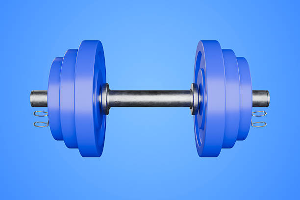 Blue dumb bar against blue background
