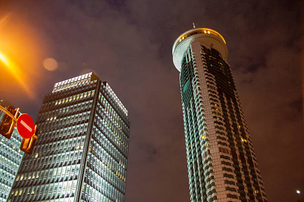 Shanghai, China - september 08, 2017 - Shanghai cityscape and building lighting at night