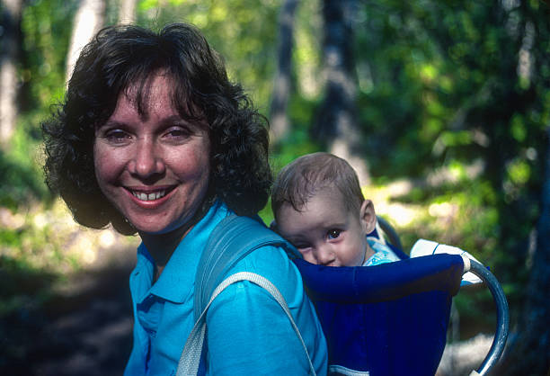Tettegouche SP - Mother & Son on Trail - 1988. Scanned from Kodachrome 25 slide.