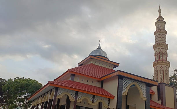 istock a mosque with modern architecture dominated by cream and orange colors. 2240438245