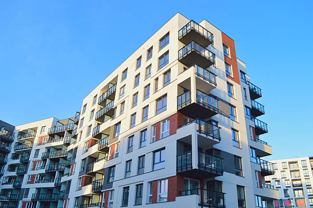 istock Modern apartment buildings in Warsaw under bright blue sky 2240447070