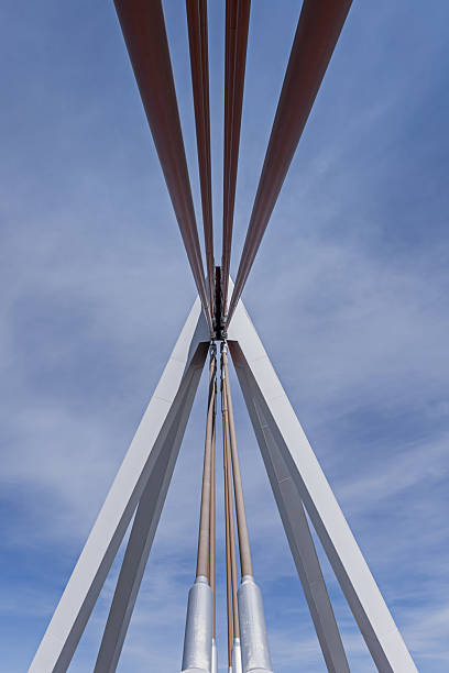 Abstract view of Media City Footbridge, Salford Quays, Manchester, UK