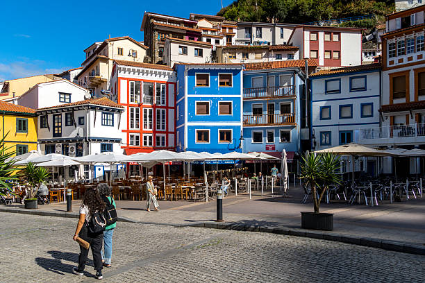 Cudillero, Asturias, Spain, September 14, 2025;Tourists stroll through the picturesque coastal village on the Cantabrian coast,a famous fishing village.