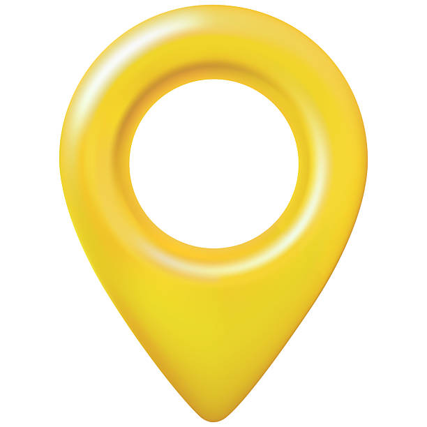 istock Geotag 3d vector icon, realistic yellow map pin, front view, travel app navigation GPS location mark, map pointer sign 2240465563