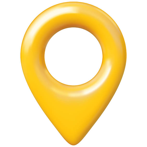 istock Yellow geotag 3d vector icon, realistic map pin, front view, travel app navigation GPS location mark, map pointer sign 2240465587