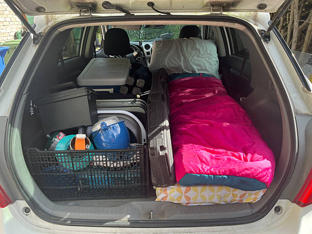 istock Camping set-up in car trunk 2240465813