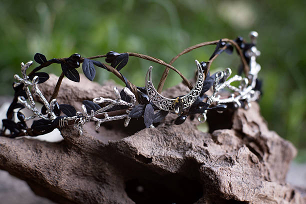 istock Beautiful witch diadem. Decoration for ritual in forest. Halloween. 2240470430