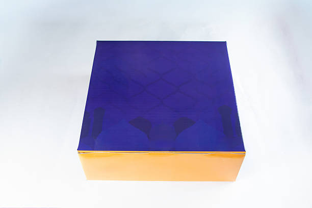 istock Luxury Eid or Ramadan Gift Box with Islamic Mosque Dome Pattern isolated on white background top view of Middle Eastern packaging concepts 2240470468