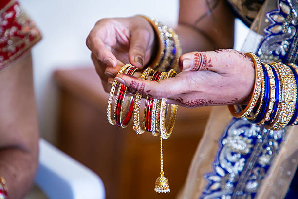 istock Indian bride’s traditional wedding bangles close up 2240485678