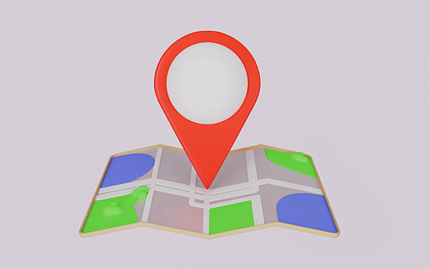 Pin on a map, Delivery service 3d illustration