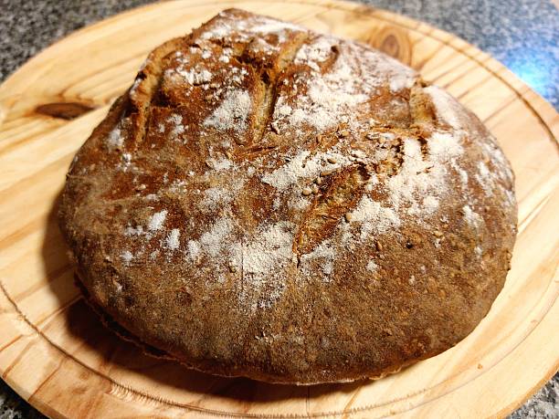 top view on fresh Rye bread on white isolated background.
