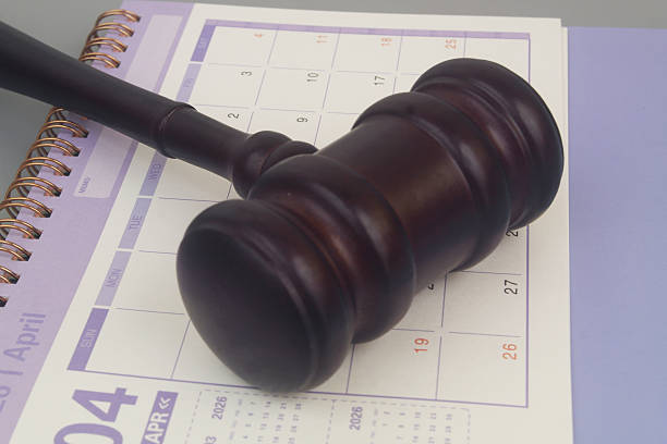 istock Judge gavel on calendar page 2240522176