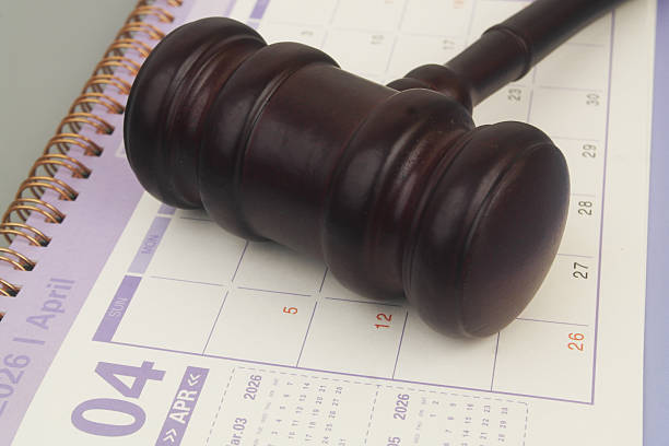 istock Judge gavel on calendar page 2240522184