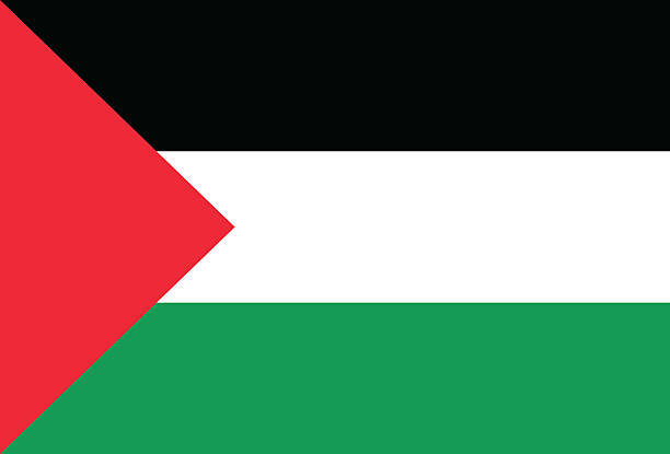 istock Flat Palestine flag with red, white, green, and black colors 2240527180