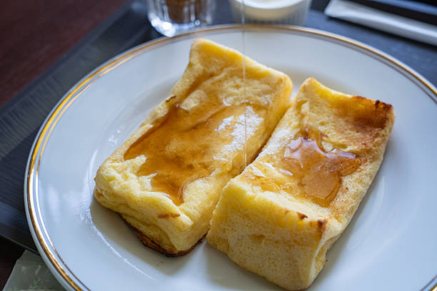 French toast and maple syrup for breakfast