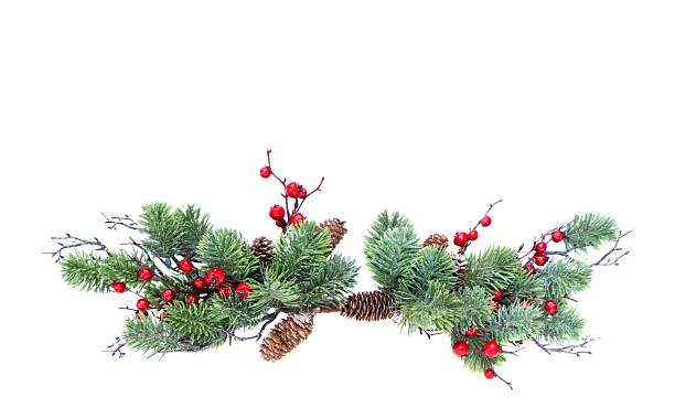 Christmas garland isolated on transparent background