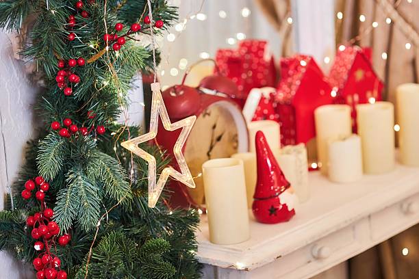 istock Elegant decorated with balls and figures Christmas tree 2240546444