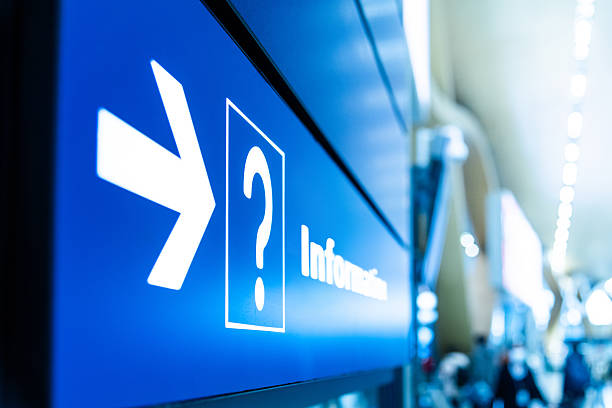Flight information sign at an airport